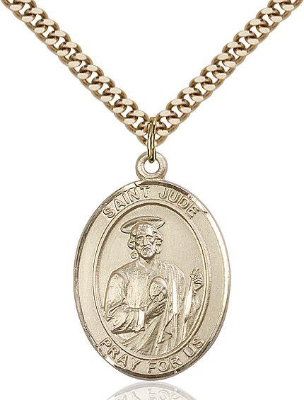 Saint Jude Thaddeus medal S0602, Gold Filled