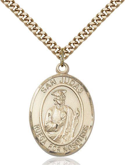 San Judas medal S060SP2, Gold Filled