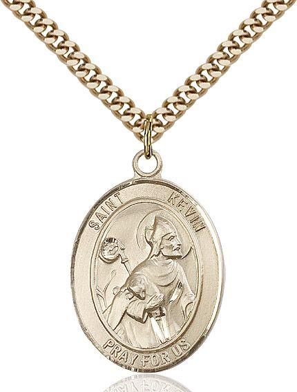 Saint Kevin medal S0622, Gold Filled