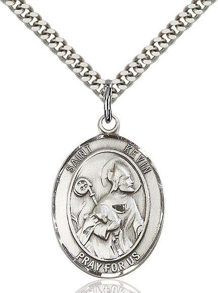 Saint Kevin medal S0621, Sterling Silver