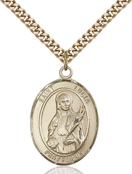 Saint Lucia of Syracuse medal S0652, Gold Filled