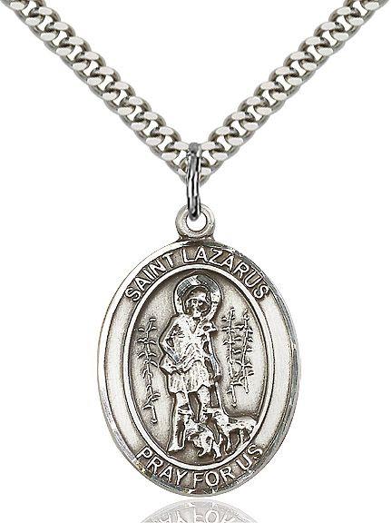 Saint Lazarus medal S0661, Sterling Silver
