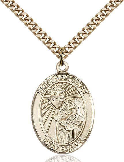 Saint Margaret Mary Alacoque medal S0722, Gold Filled