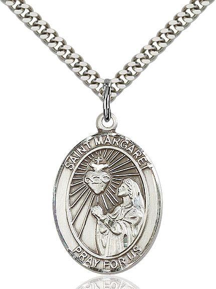 Saint Margaret Mary Alacoque medal S0721, Sterling Silver