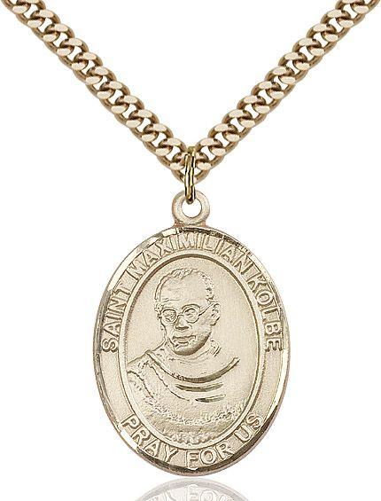 Saint Maximilian Kolbe medal S0732, Gold Filled