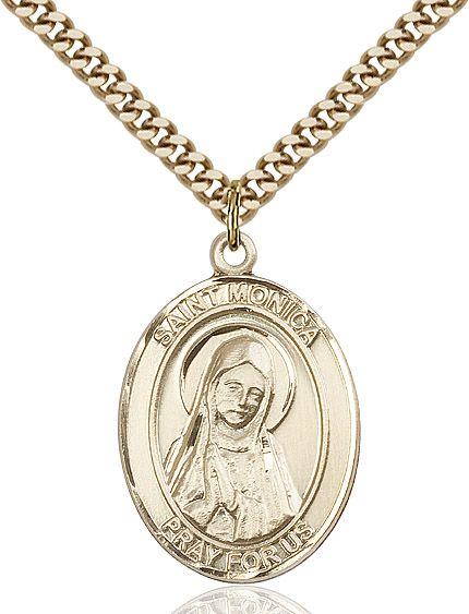 Saint Monica medal S0792, Gold Filled
