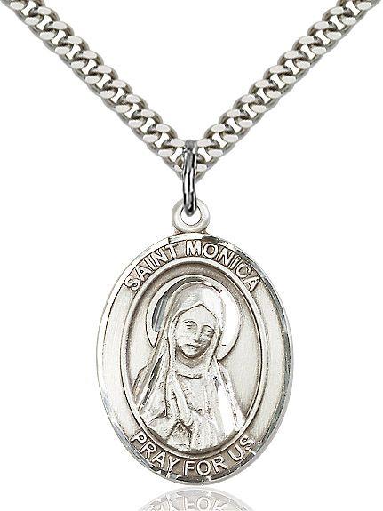 Saint Monica medal S0791, Sterling Silver