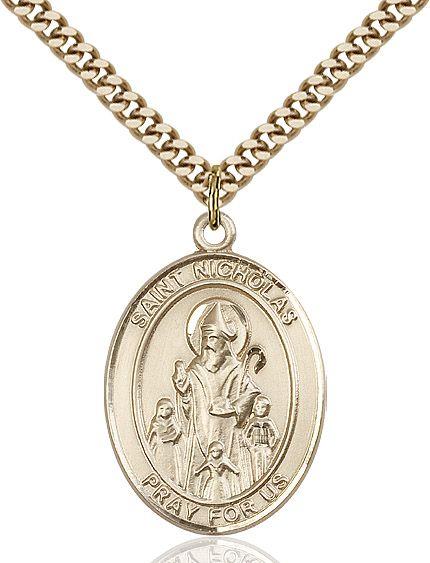 Saint Nicholas medal S0802, Gold Filled