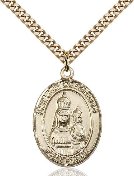 Our Lady of Loretto medal S0822, Gold Filled