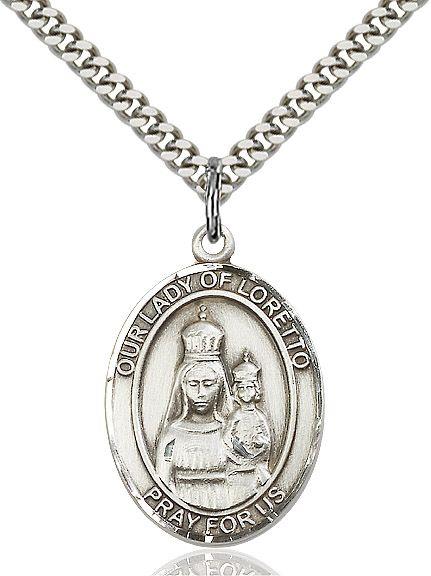 Our Lady of Loretto medal S0821, Sterling Silver