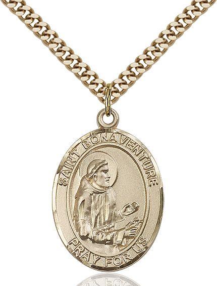 Saint Bonaventure medal S0852, Gold Filled