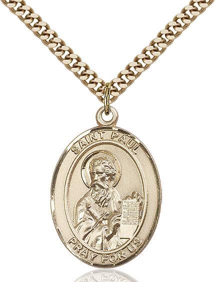 Saint Paul the Apostle medal S0862, Gold Filled