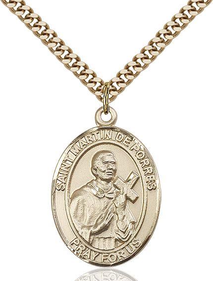 Saint Martin de Porres medal S0892, Gold Filled