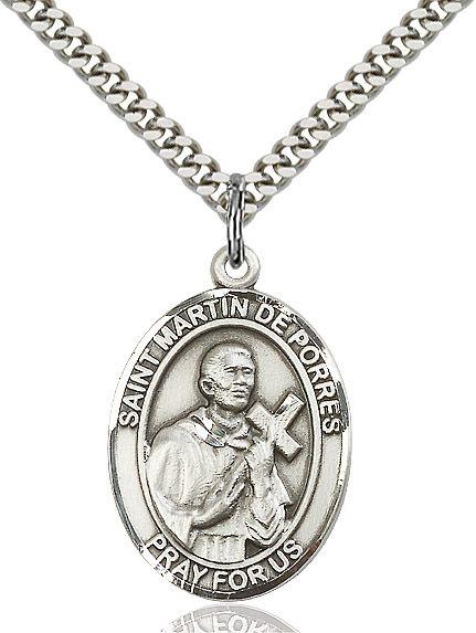 Saint Martin de Porres medal S0891, Sterling Silver