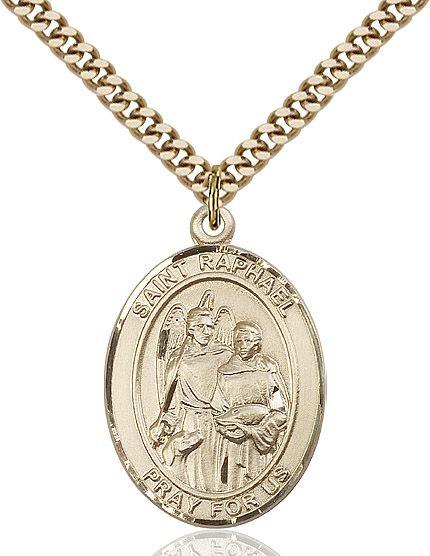 Saint Raphael the Archangel medal S0922, Gold Filled