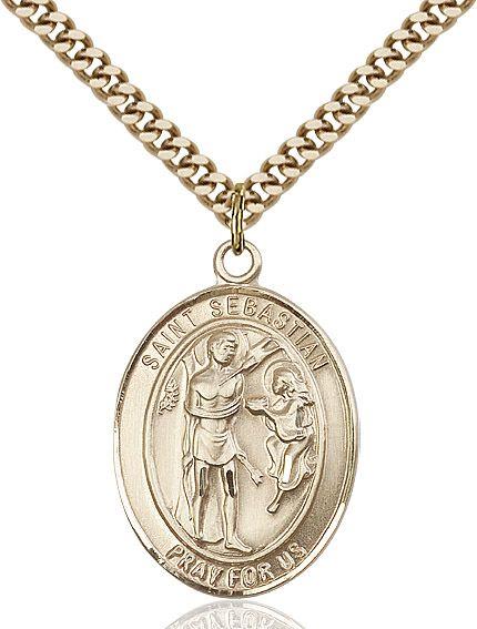 Saint Sebastian medal S1002, Gold Filled