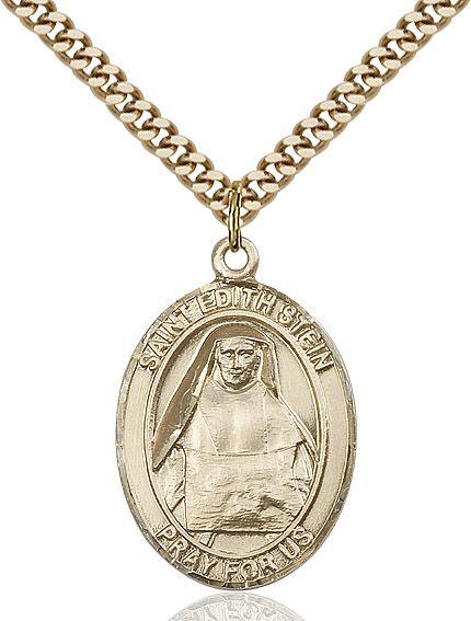 Saint Edith Stein medal S1032, Gold Filled