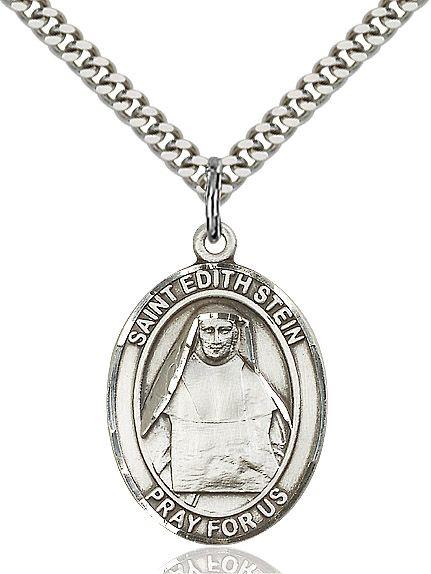 Saint Edith Stein medal S1031, Sterling Silver