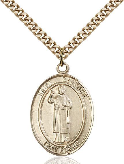Saint Stephen the Martyr medal S1042, Gold Filled