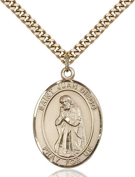 Saint Juan Diego medal S1112, Gold Filled