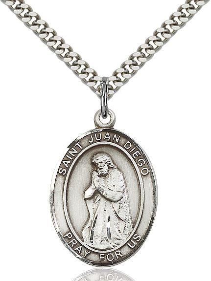 Saint Juan Diego medal S1111, Sterling Silver