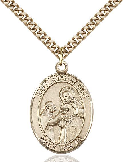 Saint John of God medal S1122, Gold Filled