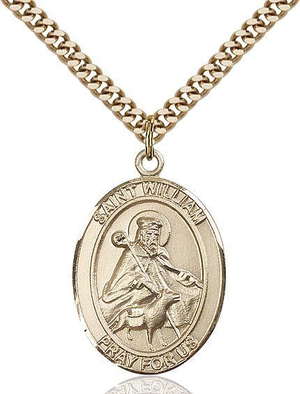 Saint William of Rochester medal S1142, Gold Filled