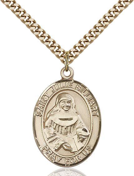 Saint Julie Billiart medal S1172, Gold Filled