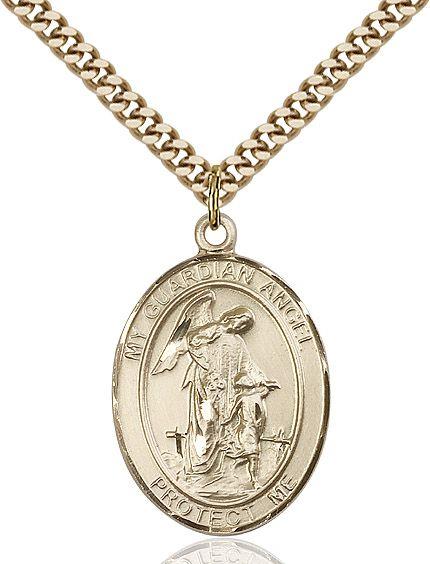 Guardian Angel medal S1182, Gold Filled