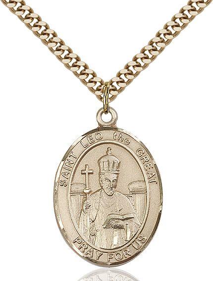 Saint Leo the Great medal S1202, Gold Filled