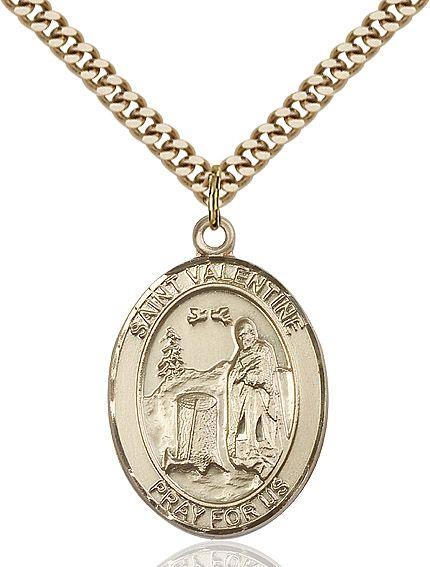 Saint Valentine of Rome medal S1212, Gold Filled