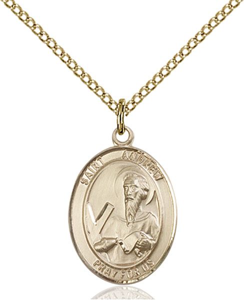 Saint Andrew the Apostle medal S0002, Gold Filled
