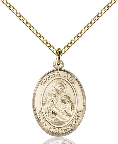 Saint Ana medal S002SP2, Spanish, Gold Filled