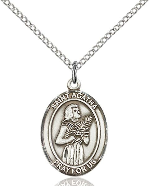 Saint Agatha medal S0031, Sterling Silver