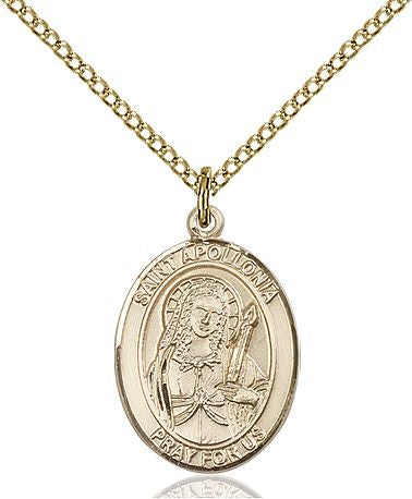 Saint Apollonia medal S0052, Gold Filled