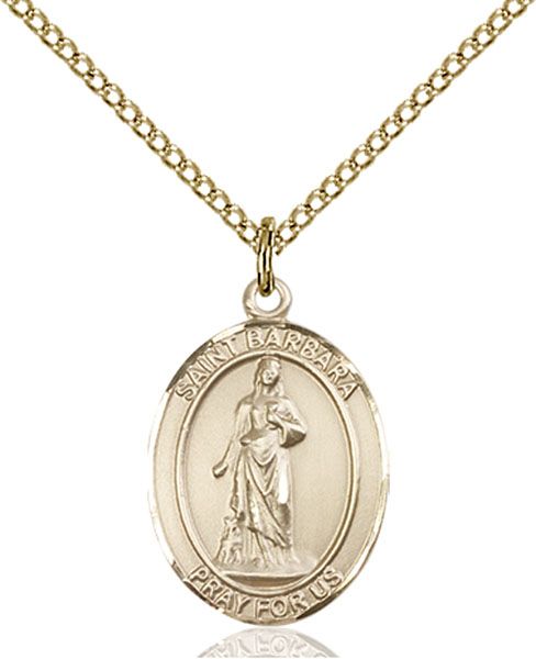 Saint Barbara medal S0062, Gold Filled