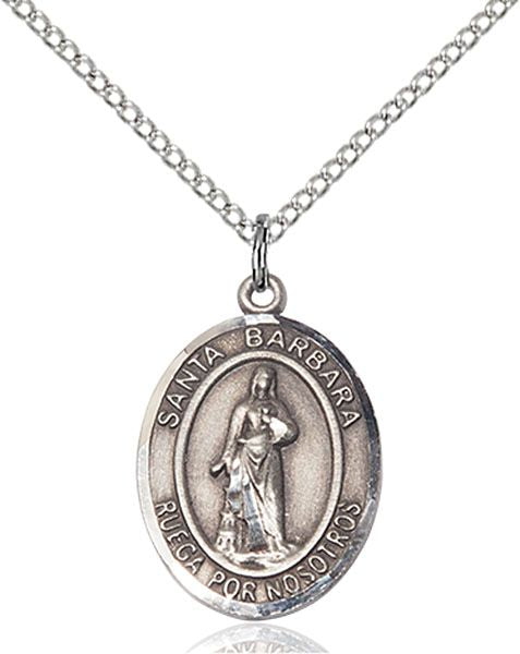 Saint Barbara medal S006SP1, Spanish, Sterling Silver