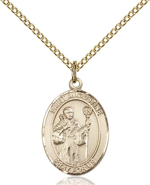 Saint Augustine medal S0072, Gold Filled