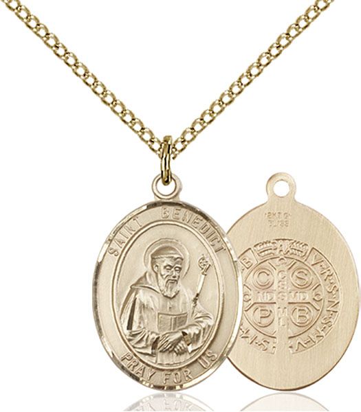 Saint Benedict medal S0082, Gold Filled