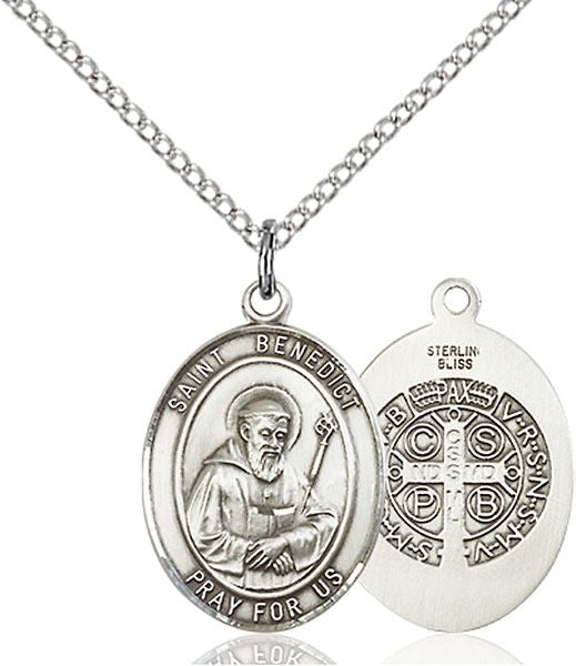 Saint Benedict medal S0081, Sterling Silver