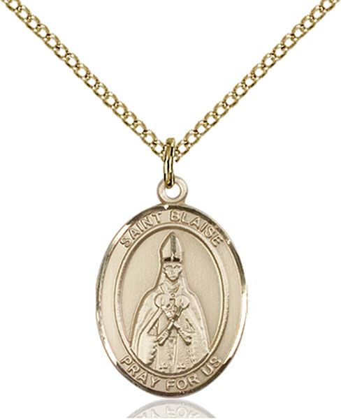 Saint Blaise medal S0102, Gold Filled