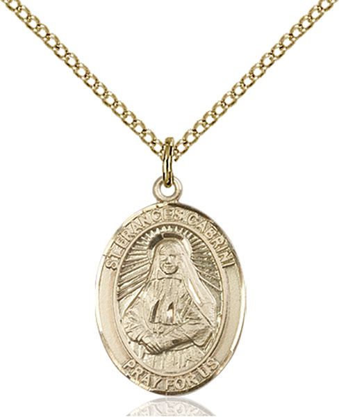 Saint Frances Cabrini medal S0112, Gold Filled