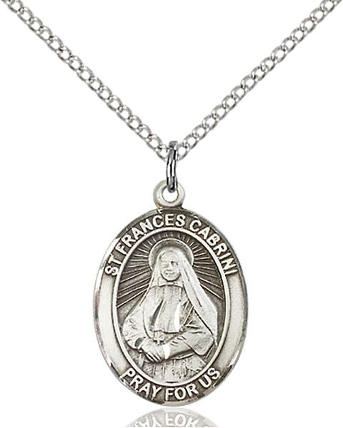 Saint Frances Cabrini medal S0111, Sterling Silver