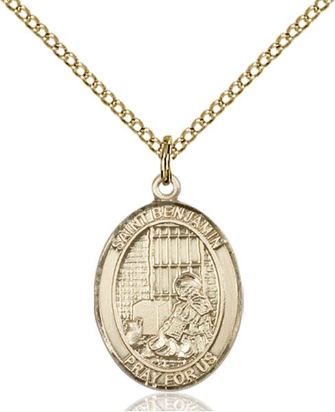 Saint Benjamin medal S0132, Gold Filled