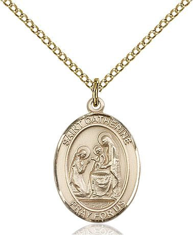 Saint Catherine of Siena medal S0142, Gold Filled