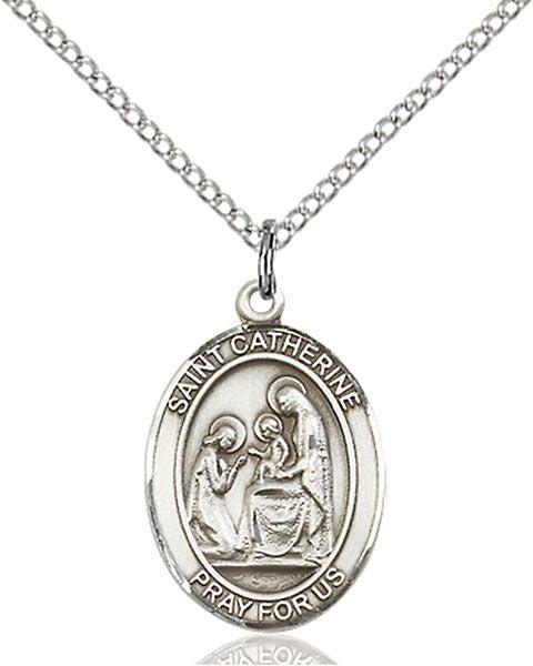 Saint Catherine of Siena medal S0141, Sterling Silver