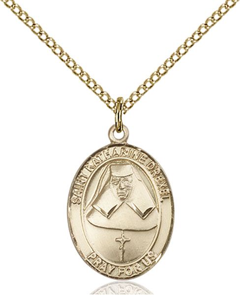Saint Katharine Drexel medal S0152, Gold Filled