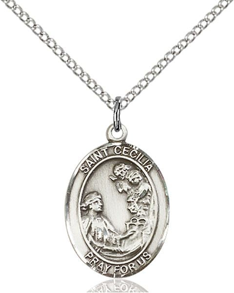 Saint Cecilia medal S0161, Sterling Silver