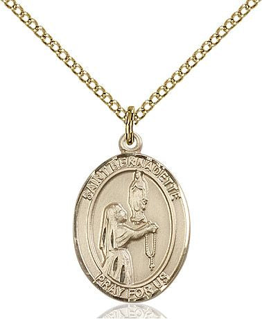 Saint Bernadette medal S0172, Gold Filled