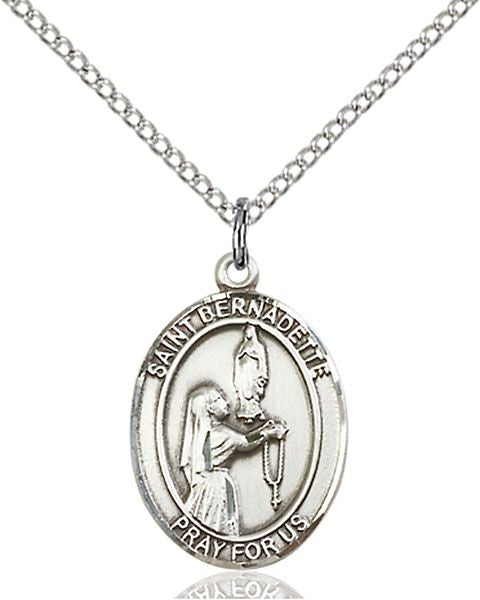 Saint Bernadette medal S0171, Sterling Silver